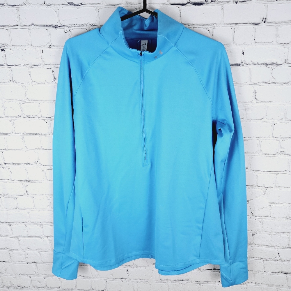 UNDER ARMOUR | Cold Gear mock neck half zip long sleeve thermal pullover top